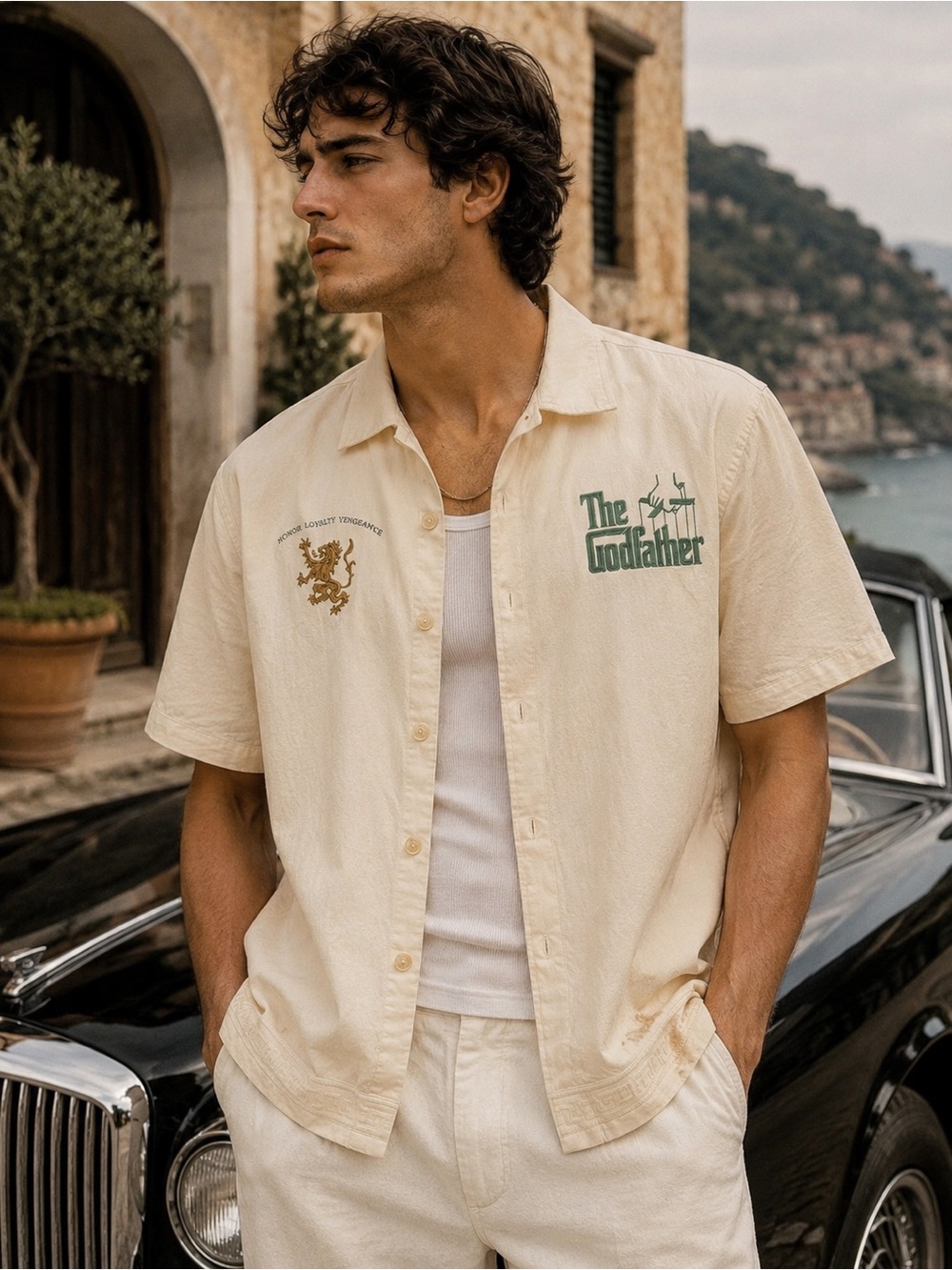 The Godfather x Shoe Palace Button Up Shirt XL Rare Movie Graphic